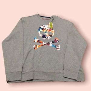 Robert Graham Mens Grey LS Tee (Skull)